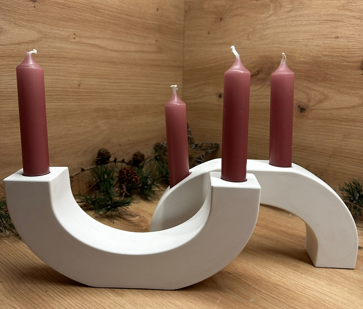 Eleganter 4er Kerzenhalter für alle Anlässe (Taufe, Hochzeit, Kommunion, Weihnachten, Ostern, u.v.m.)